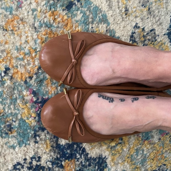 Michael Kors Brown Leather Flex Ballet Flats - Picture 4 of 6